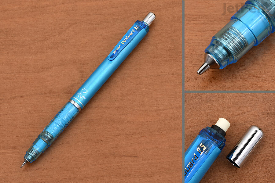 The Zebra DelGuard uses an ingenious lead guarding mechanism that makes it the best unbreakable mechanical pencil.