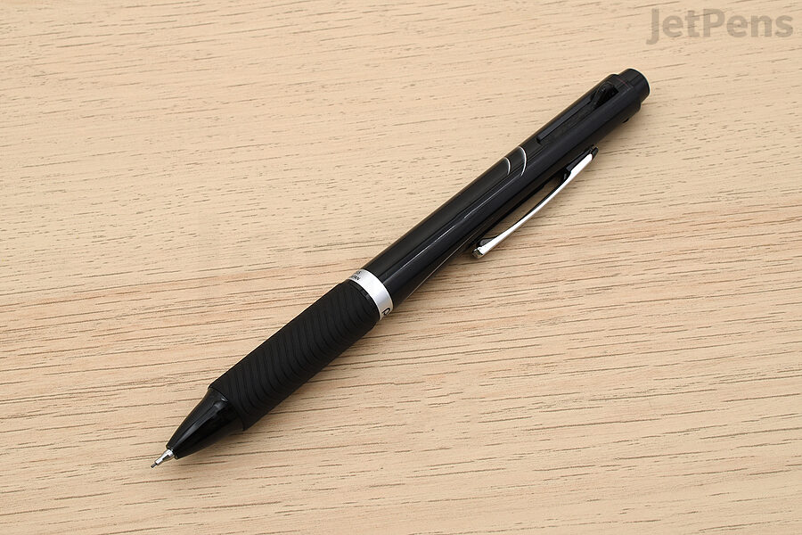 The Pentel EnerGel 2 Color + Pencil Multi Pen has two gel ink refills and a mechanical pencil component.