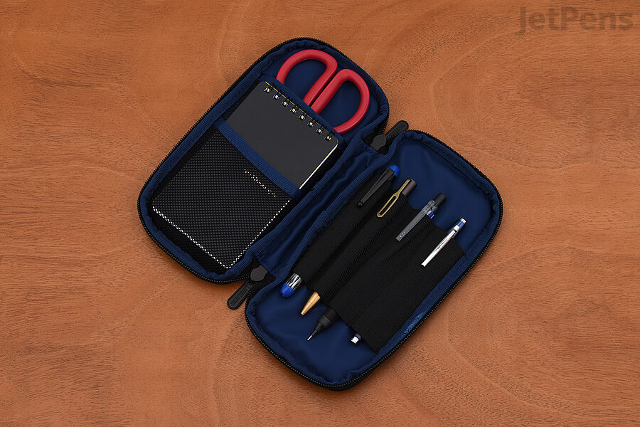 The Luddite Liberator Cordura Round Zip Pen Case is it made of durable Cordura nylon fabric with a water-repellent Teflon coating.