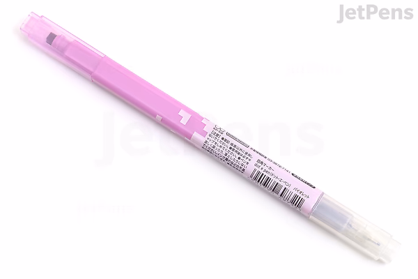 A gray Sun-Star Dot é Pen Square Marker with a translucent cap, shown lying diagonally on a white background.