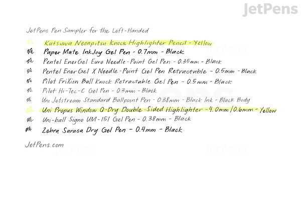 JetPens Pen Sampler for the Left-Handed - Black