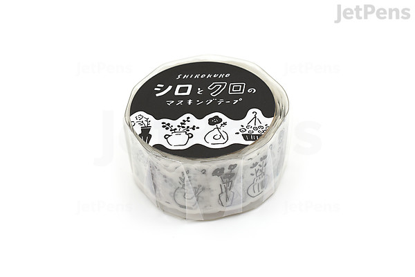 Mind Wave Shirokuro Die-Cut Washi Tape - Flower Vases - 18 mm x 5 m ... Mind Wave Shirokuro Die-Cut Washi Tape - Flower Vases - 18 mm x 5 m ...