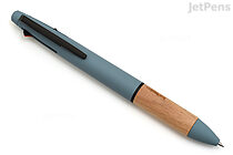 Uni Jetstream x Karimoku 4&1 4 Color 0.5 mm Ballpoint Multi Pen + 0.5 mm Pencil - Steel Blue / Walnut - UNI MSXE5KF05.71