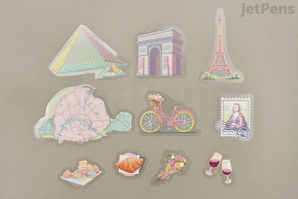BGM Flake Stickers - Clear - City Walk - Paris | JetPens