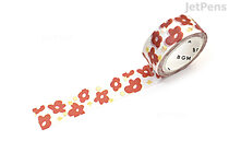 BGM Washi Tape - Life - Blooming Red Flower - 15 mm x 5 m - BGM BM-LGCA116