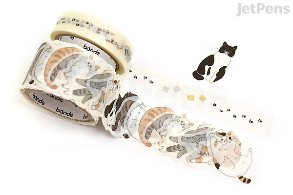 Bande Washi Tape Sticker Roll - Cats - Set of 2 | JetPens
