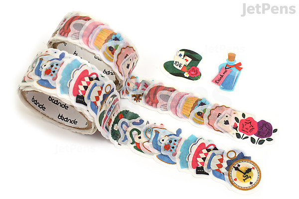Bande Washi Tape Sticker Roll - Alice in Wonderland Tea Party - Set of ...