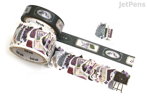 Bande Washi Tape Sticker Roll - Violets & Stationery - Set of 2 | JetPens