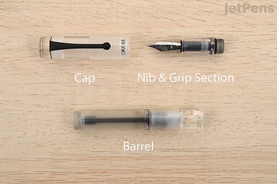 Eyedropper-filled fountain pens don’t have an internal filling mechanism and filled by adding ink directly to the barrel.