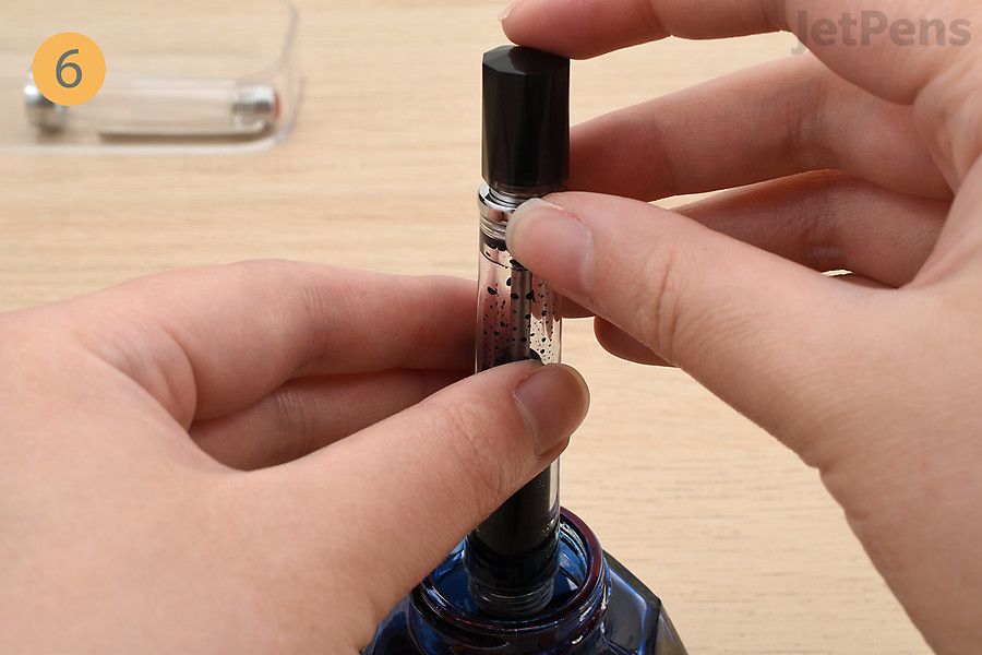 Push the knob down completely to fill the reservoir.