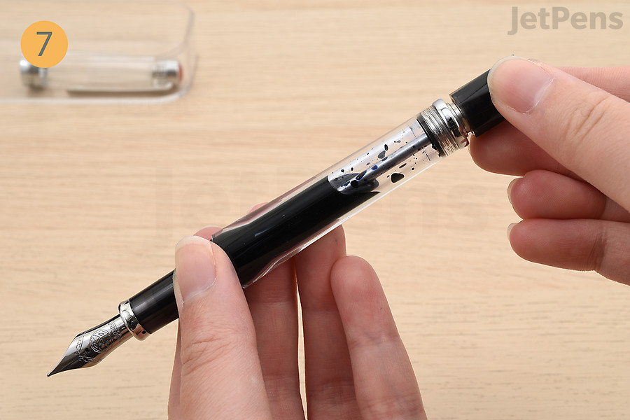 Screw the blind knob down until it’s almost entirely seated.