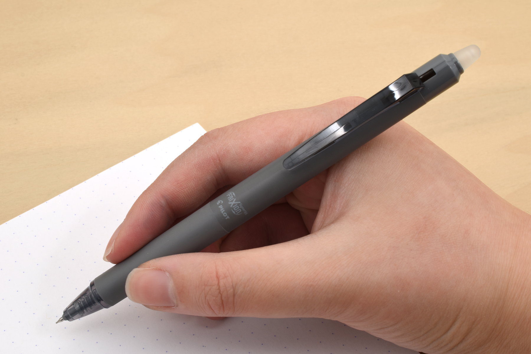 The FriXion Synergy Knock is another gel pen with Pilot’s Synergy tip design.