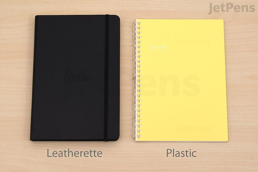 Notebook covers are made from all kinds of materials such as luxurious leatherette and flexible plastic.