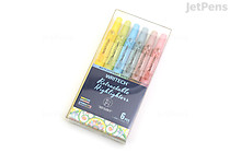 Writech Retractable Highlighter - 6 Color Set - Natural - WRITECH W805S-NATURAL6 Writech Retractable Highlighter - 6 Color Set - Natural - WRITECH W805S-NATURAL6