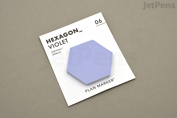 Paperian Plan Marker Sticky Notes - Hexagon - Violet | JetPens