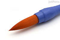 Round: A paintbrush shape. Round brushes are tapered to a point, which makes them one of the most versatile shapes.