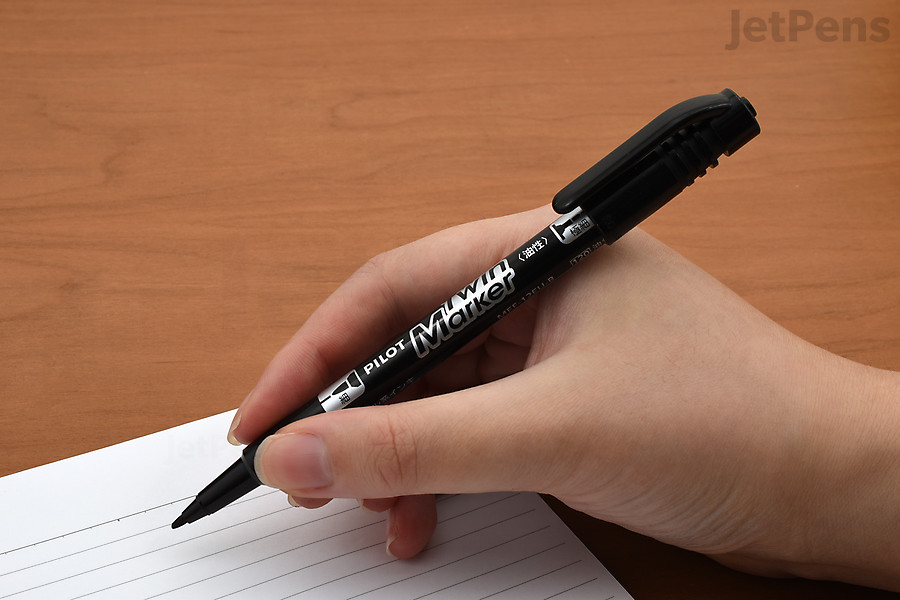 We always recommend the Pilot Oil-Based Twin Marker for writing on washi tapes.