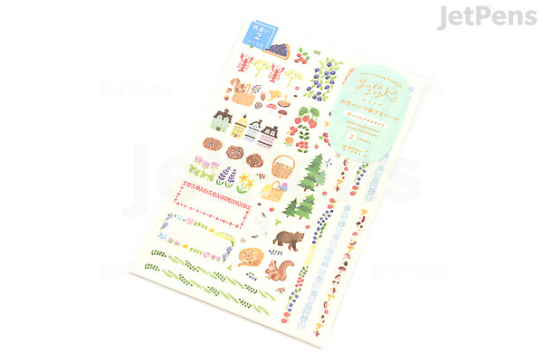 Midori Yuru Log Removable Stickers - Scandinavia - 2 Sheets | JetPens