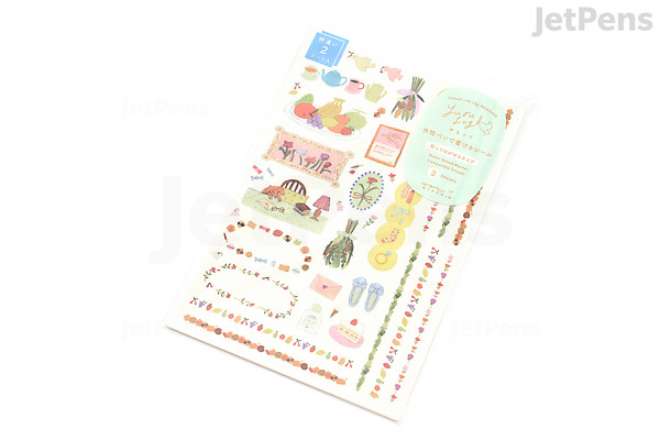 Midori Yuru Log Removable Stickers - My Life - 2 Sheets | JetPens