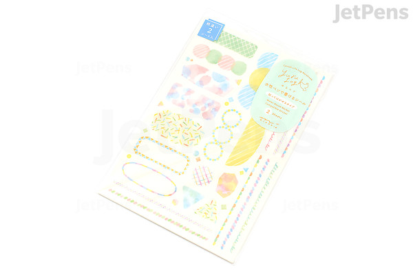 Midori Yuru Log Removable Stickers - Watercolor - 2 Sheets | JetPens