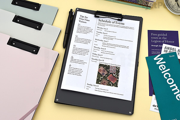 Portablocco A6 Con Pinza E Portapenne - 2 Pezzi, Cartellina Rigida Per Ufficio, Scuola - Foto 3