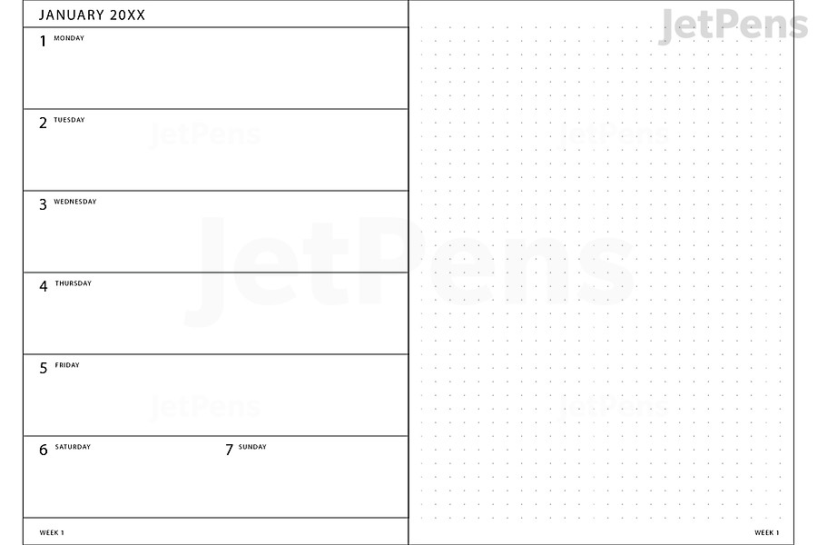 Leuchtturm1917 Hardcover Weekly Planner with Notebook Format