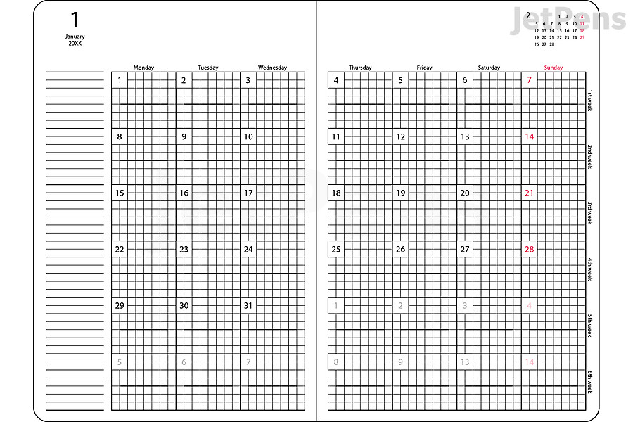 Stalogy Slim Monthly Diary Format