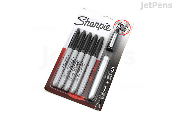 Sharpie Stainless Steel Marker Case - Fine Tip - With 5 Pen Pack | JetPens