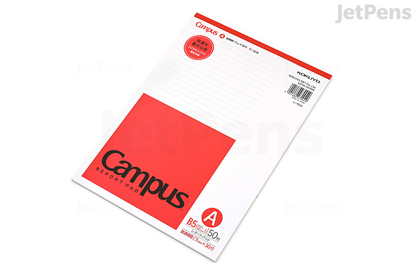 Report Pad A Ruling Japan KOKUYO Campus Report Pad - 50 gsm - B5 - 7 mm Rule - 50 Sheets | JetPens