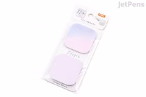 A pack of Beverly Marumi small sticky notes in a twilight color, featuring two pastel shades of purple in a rectangular shape, displayed in clear plastic packaging with a white label.