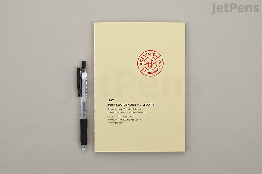 Roterfaden Layout 2 Weekly Calendar. 2018 version shown. Planner cover design may differ slightly year to year.