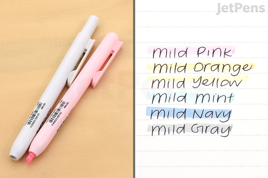 If you’re regularly losing your highlighter caps, try using Morris Justclick Pastel Retractable Highlighters.