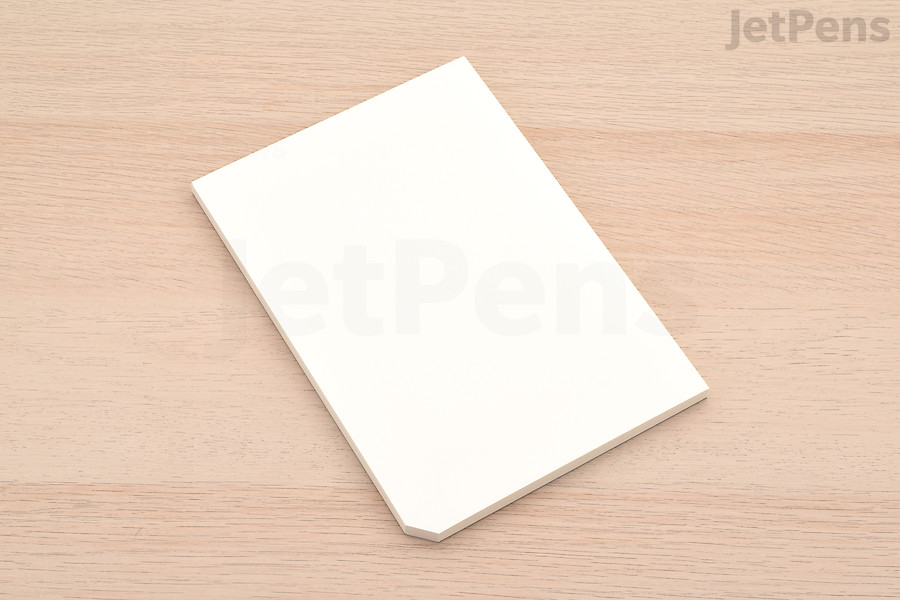 The Midori MD Paper Pad Cotton is glued on two sides so it can be used vertically or horizontally.
