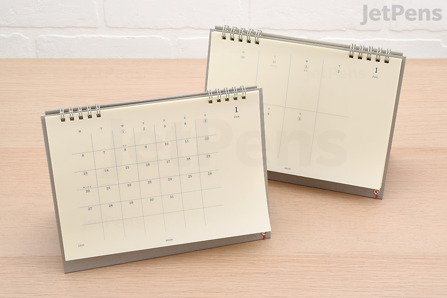 Midori MD Desk Calendars stand up on your desk thanks to their cardstock covers.
