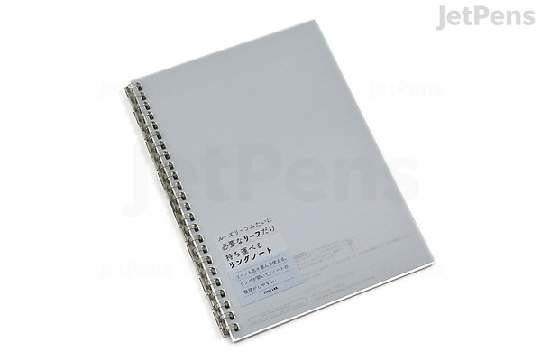Open Ring Note Lihit Lab Open Ring Notebook - A5 - 6 mm Rule - Black | JetPens