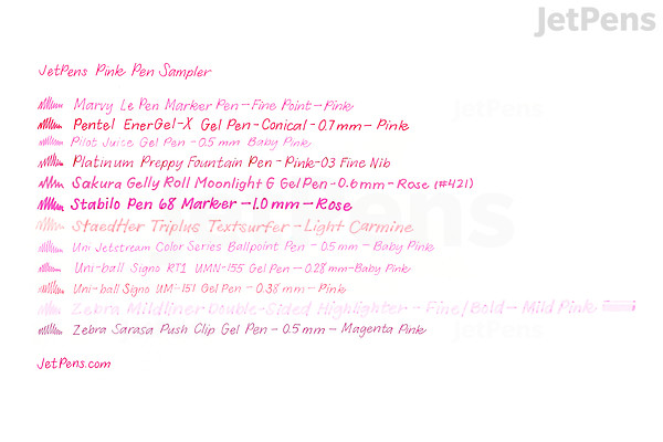 JetPens Pink Pen Sampler