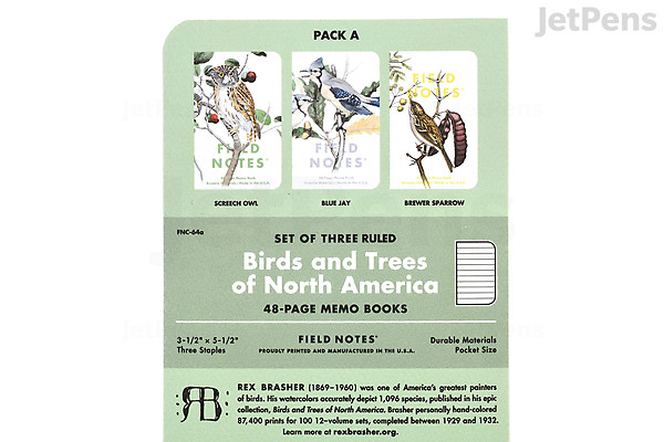 Field Notes For Birds Examples Field Notes Birds and Trees of North America Memo Books - Pack A - 3.5 ...