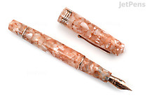 Leonardo Momento Zero Fountain Pen - Pelle d'Angelo with Rose Gold Trim - Fine Flex -  LEONARDO MZ-ANGS-RG ELF Leonardo Momento Zero Fountain Pen - Pelle d'Angelo with Rose Gold Trim - Fine Flex -  LEONARDO MZ-ANGS-RG ELF