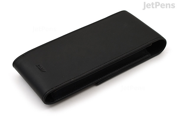 Lamy Case LAMY Grained Leather Case - Black - 3 Pens | JetPens