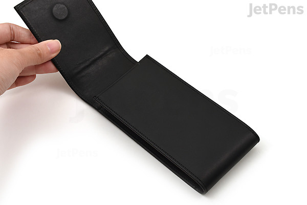 Lamy Case LAMY Grained Leather Case - Black - 3 Pens | JetPens