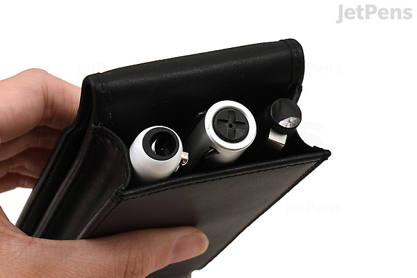Lamy Case LAMY Grained Leather Case - Black - 3 Pens | JetPens