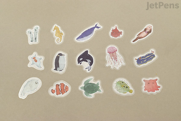 BGM Flake Stickers - IPPAI - Many Sea Animals | JetPens