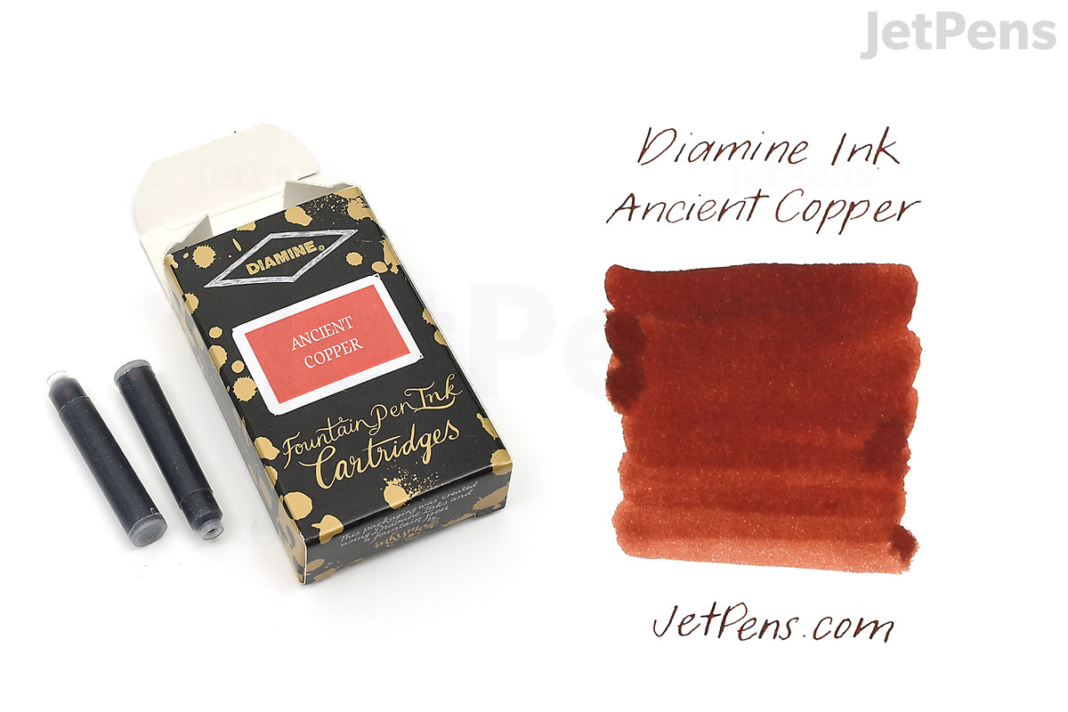 Copper Pen Duo Ancient Copper Green Black Fountain Pen Inks