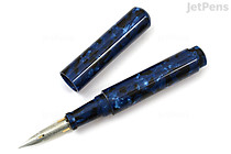 Onishi Seisakusho Dip Pen Holder with Cap - Cellulose Acetate - Blue Marble - G Nib - ONISHI #10 DIP CAP Onishi Seisakusho Dip Pen Holder with Cap - Cellulose Acetate - Blue Marble - G Nib - ONISHI #10 DIP CAP
