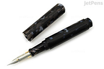 Onishi Seisakusho Dip Pen Holder with Cap - Cellulose Acetate - Black Marble - G Nib - ONISHI #13 DIP CAP Onishi Seisakusho Dip Pen Holder with Cap - Cellulose Acetate - Black Marble - G Nib - ONISHI #13 DIP CAP