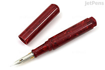 Onishi Seisakusho Dip Pen Holder with Cap - Cellulose Acetate - Red Marble - G Nib - ONISHI #9 DIP CAP Onishi Seisakusho Dip Pen Holder with Cap - Cellulose Acetate - Red Marble - G Nib - ONISHI #9 DIP CAP