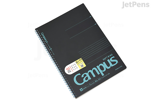 Color Coding Soft Ring Notebook KOKUYO Campus Soft Ring Notebook - A4 - Dotted 7 mm Rule - Black / Blue ...