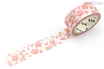BGM Washi Tape - Foil Stamp - Sakura - Falling Cherry Blossoms - 15 mm x 5 m - Limited Edition - BGM BM-SPSA040 BGM Washi Tape - Foil Stamp - Sakura - Falling Cherry Blossoms - 15 mm x 5 m - Limited Edition - BGM BM-SPSA040